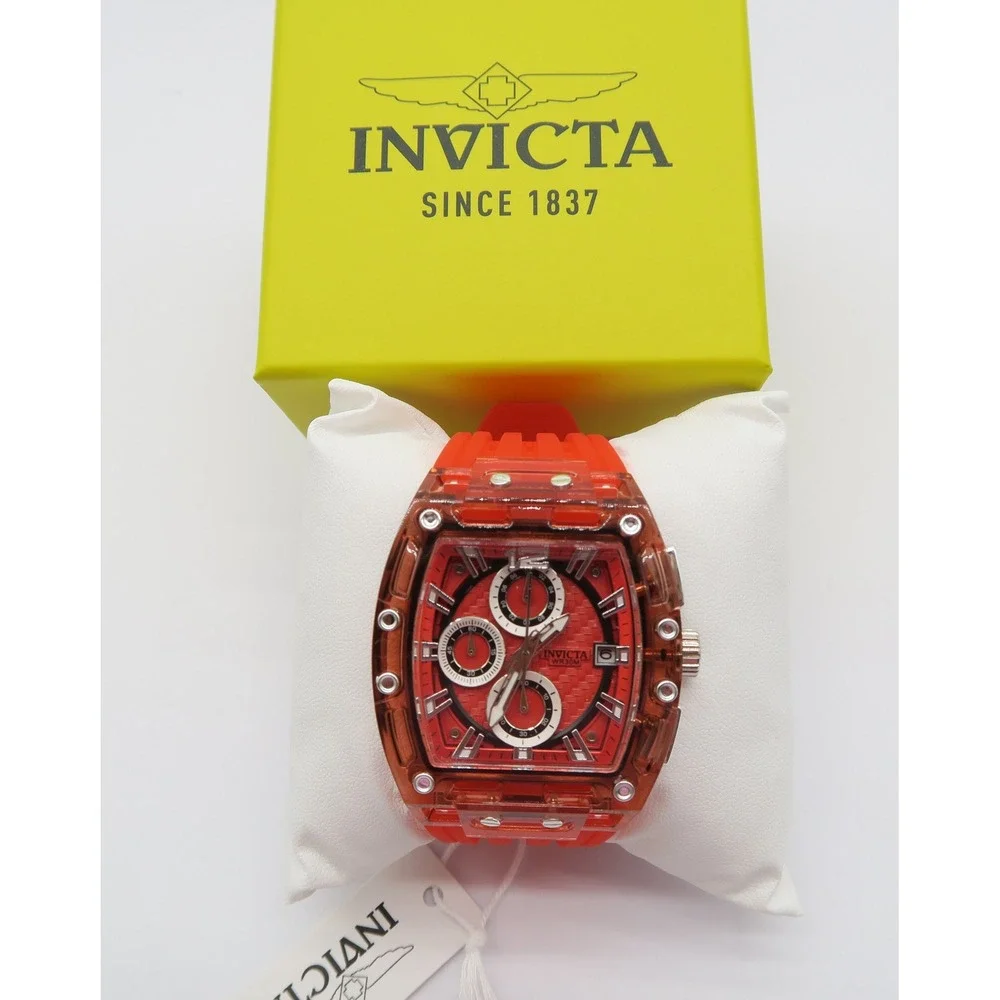Invicta S1 Rally Mens Watch 42mm Red Chronograph Silicone Strap 70142 New